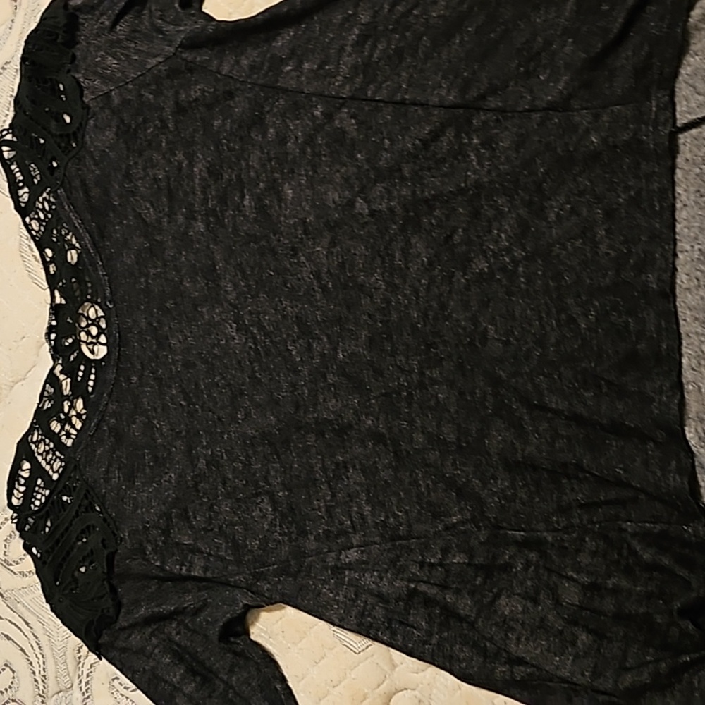 Large High low crochet back tunic